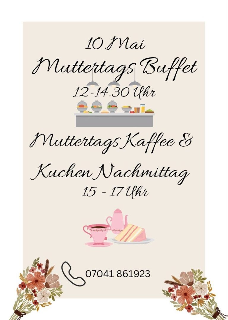 S Wägele ist vom 9. März bis zum 14. März vor dem neuen OBI Markt in Mühlacker.
Täglich von 10 - 19 Uhr